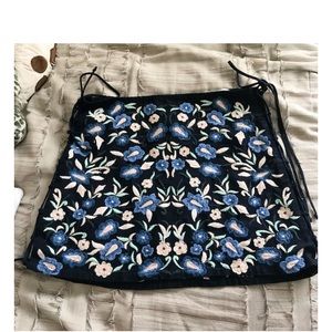 Zara Trafaluc Collection Embroidered Mini Skirt